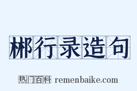郴行录造句是什么意思的图片